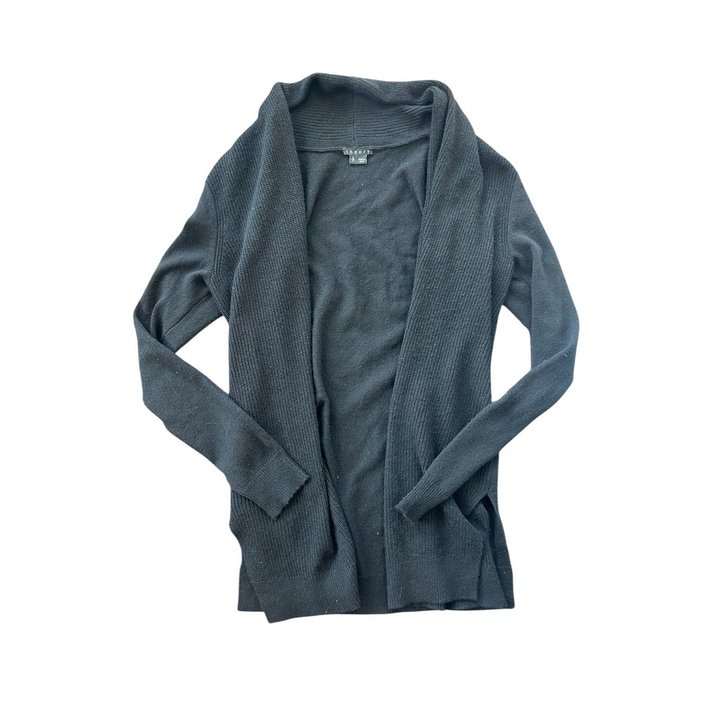 Theory Joyanne Cashmere‎ Shawl Collar Cardigan Sweater Black Size S
